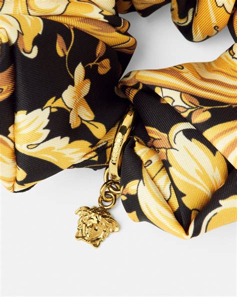 versace scrunchies|Barocco Scrunchie Black,Print .